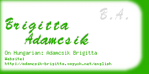 brigitta adamcsik business card